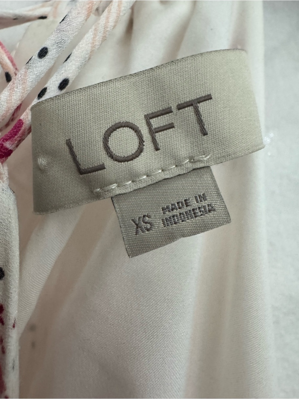 LOFT Floral Halter Mini Dress in White & Pink Size XS Like New - Picture 6 of 6
